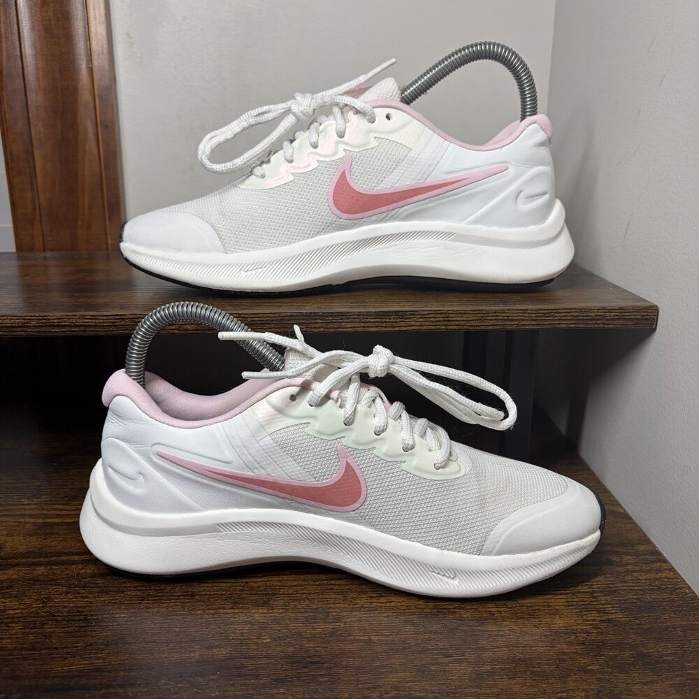 Nike Star Runner 3 DQ0662-100 White Pink Running Shoes Girls 4Y Womens 5.5